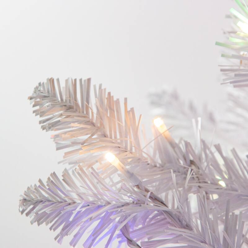 Stunning 5 Foot LED Color Changing White Parkview Pine Christmas Tree