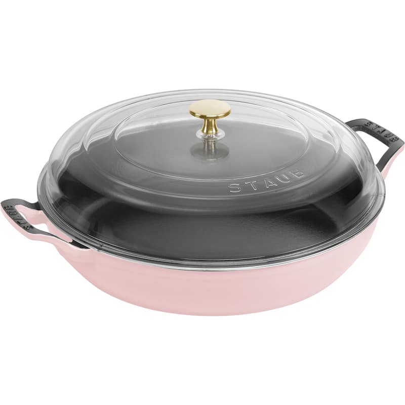 STAUB Cast Iron 3.5-qt Braiser with Glass Lid - Peony Pink