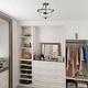 preview thumbnail 3 of 6, Modern Farmhouse 3-Light Faux Wood Semi-Flush Mount Bowl Glass Shade - W13.3"x H12.6"