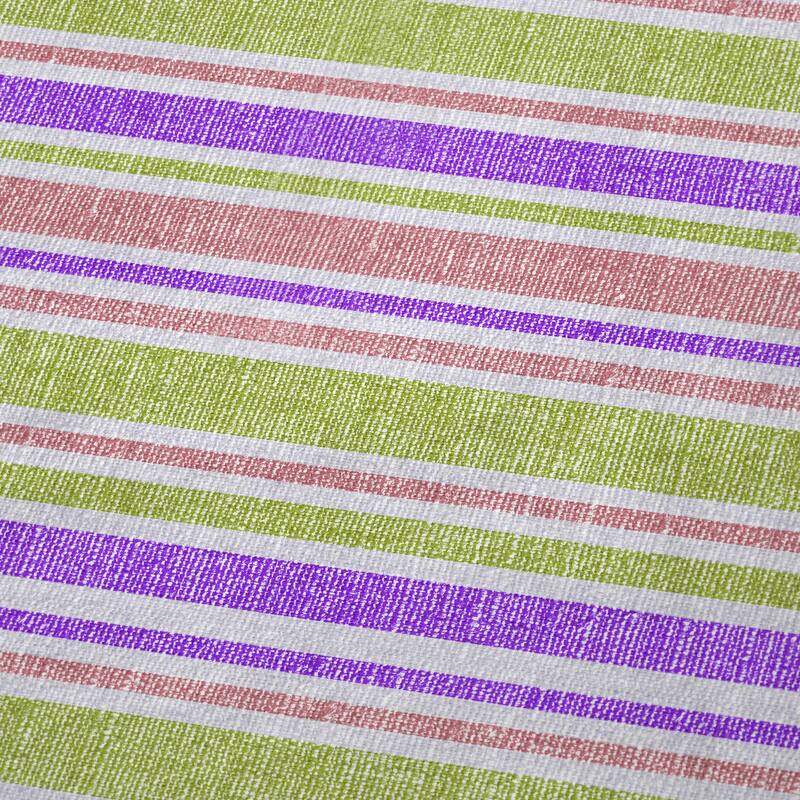 Premium Machine Washable Modern Stripe Sherpa Throw Blanket