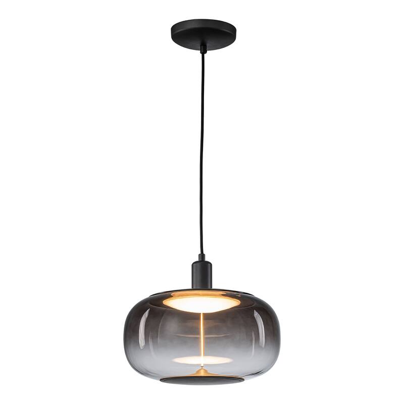 Smoke Gradient Clear Plastic LED Globe Pendant Light