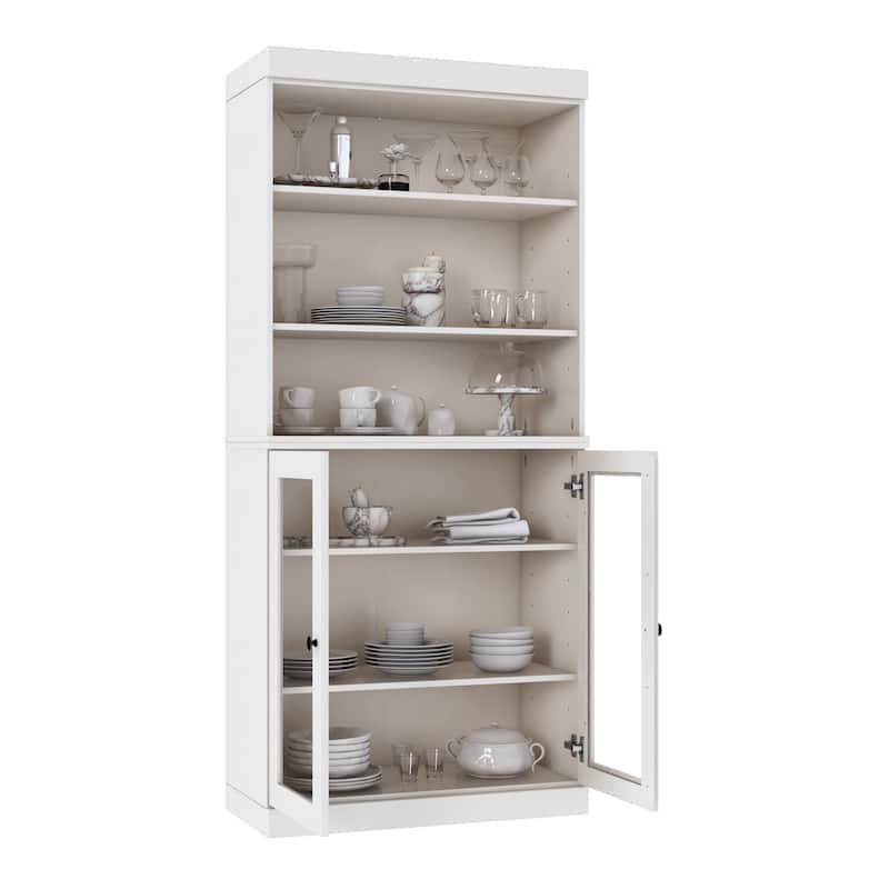 100% Solid Wood 32" Kitchen Pantry Cabinet with 2 Doors by Palace Imports