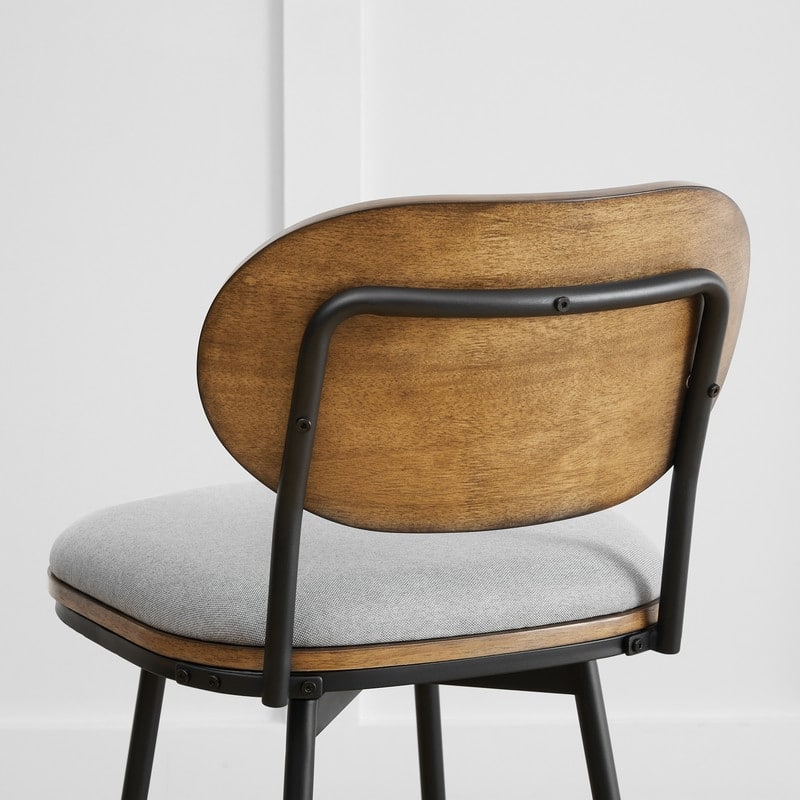 Spruce & Spring Megan Swivel Counter Bar Stool with Metal Legs