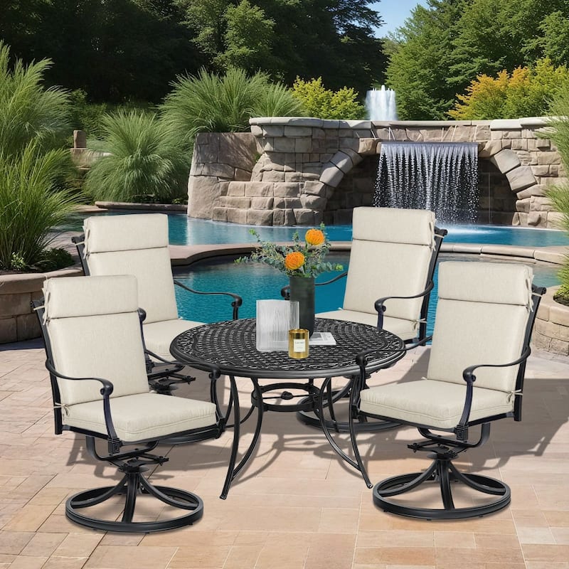 Aoodor Outdoor High Back Dining Chair Cushion Set, 44"x21"x3.2", Set of 4 - 44"x21"x3.2"