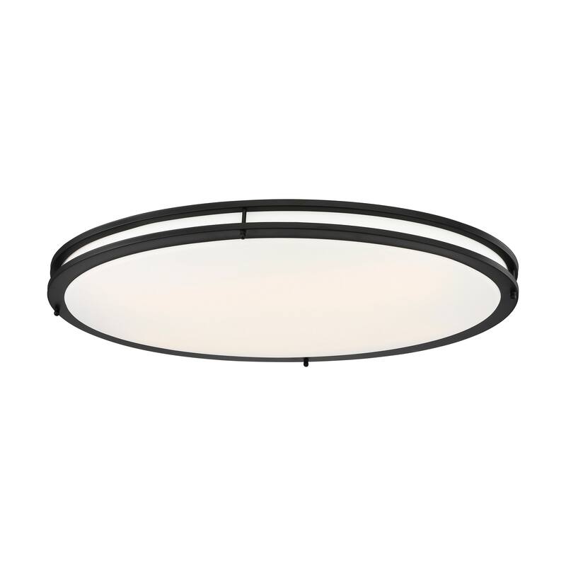 Glamour LED 32 inch Flush Mount Fixture Oval Shape Black Finish CCT Selectable 3K/4K/5K - Matte Black