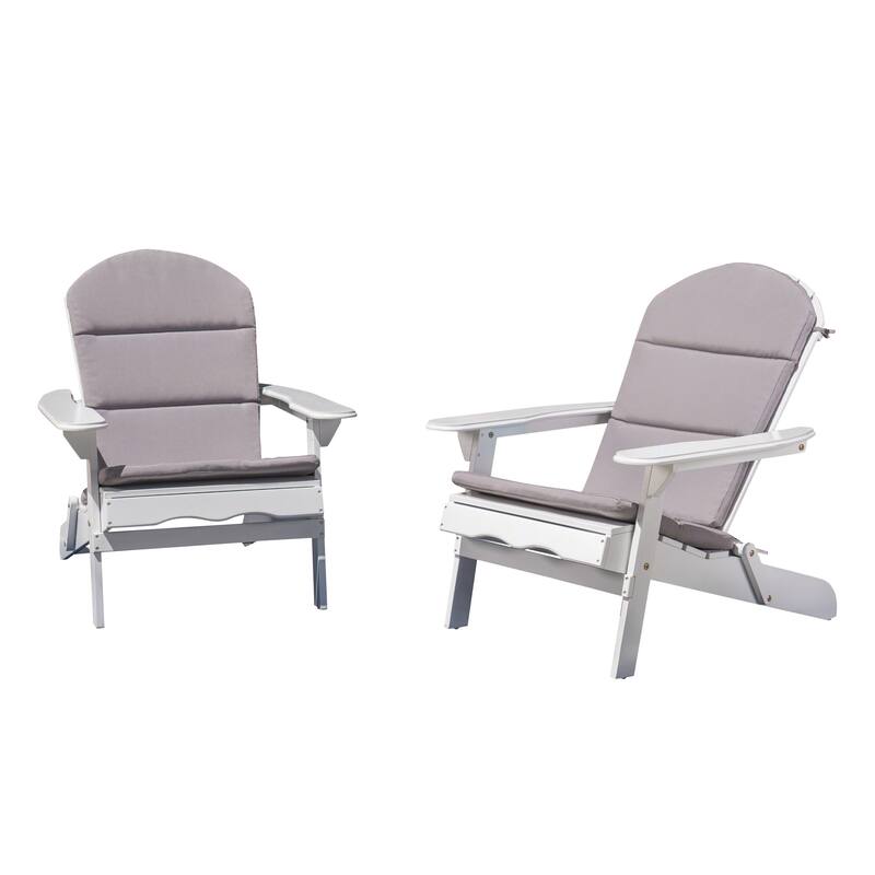 Malibu Outdoor Acacia Wood Folding Adirondack Chairs with Cushions (Set of 2) by Christopher Knight Home