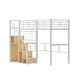 preview thumbnail 10 of 10, Twin Loft Bed with Metal Frame Storage Stairs and Built In Wardrobe Space Saving Elevated Bed