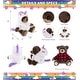 preview thumbnail 2 of 4, DolliBu Brown Bear with Red Plaid Hoodie Unicorn Plush Stuffed Animal - 10 inches