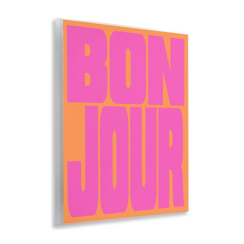 Stupell Bonjour Pink & Orange Wall Plaque Art Design By House of Lulu