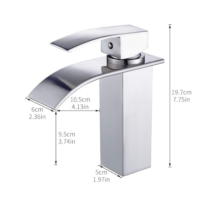 Brushed Nickel Bathroom Faucet Faucet For Bathroom Sink Single Hole Bathroom Waterfall Faucet