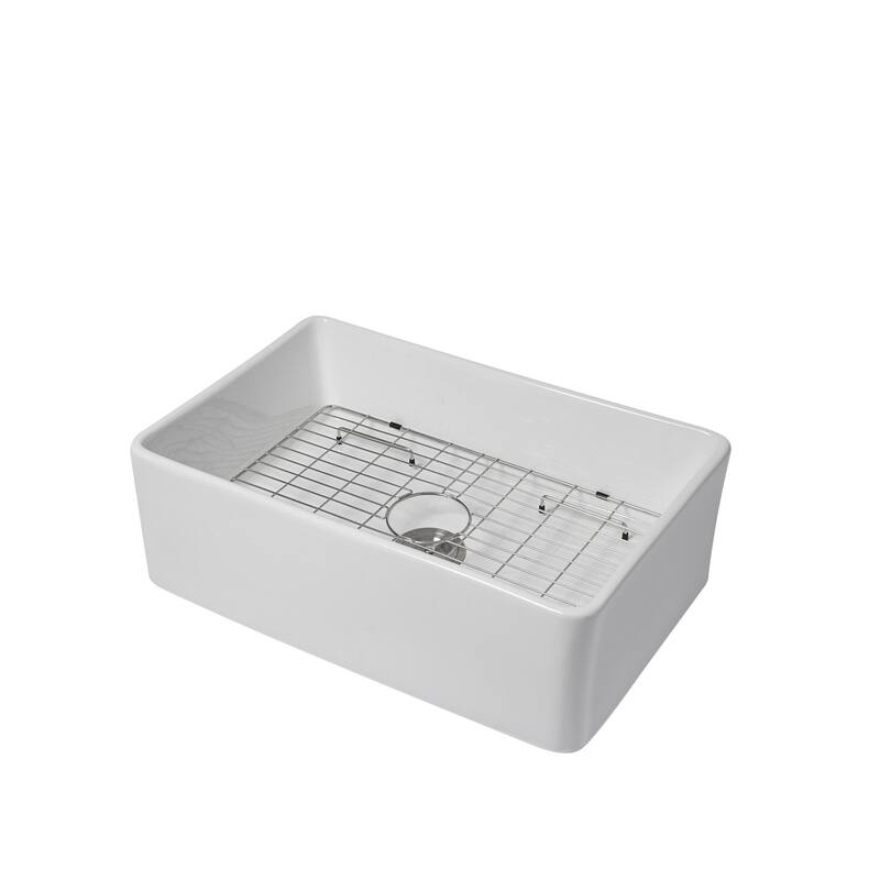 White Farmhouse Single Bowl Ceramic Kitchen Sink