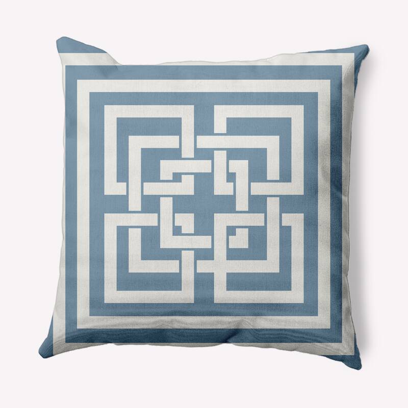 Greek New Key Nautical Decorative Indoor Pillow - Dusty Smoke - 26" x 26"