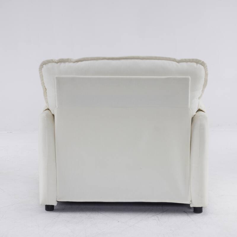 Oversized Chenille Bean Bag Chair, High Back Reading Armchair, Comfy Fluffy Sofa Chair with Cushions & Wide Seat