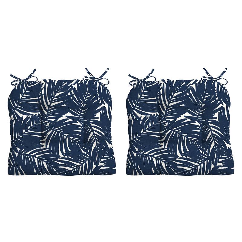 ARDEN earthFIBER Outdoor Wicker Chair Cushion, 2 Pack, 20 x 18 - Navy Blue King Palm