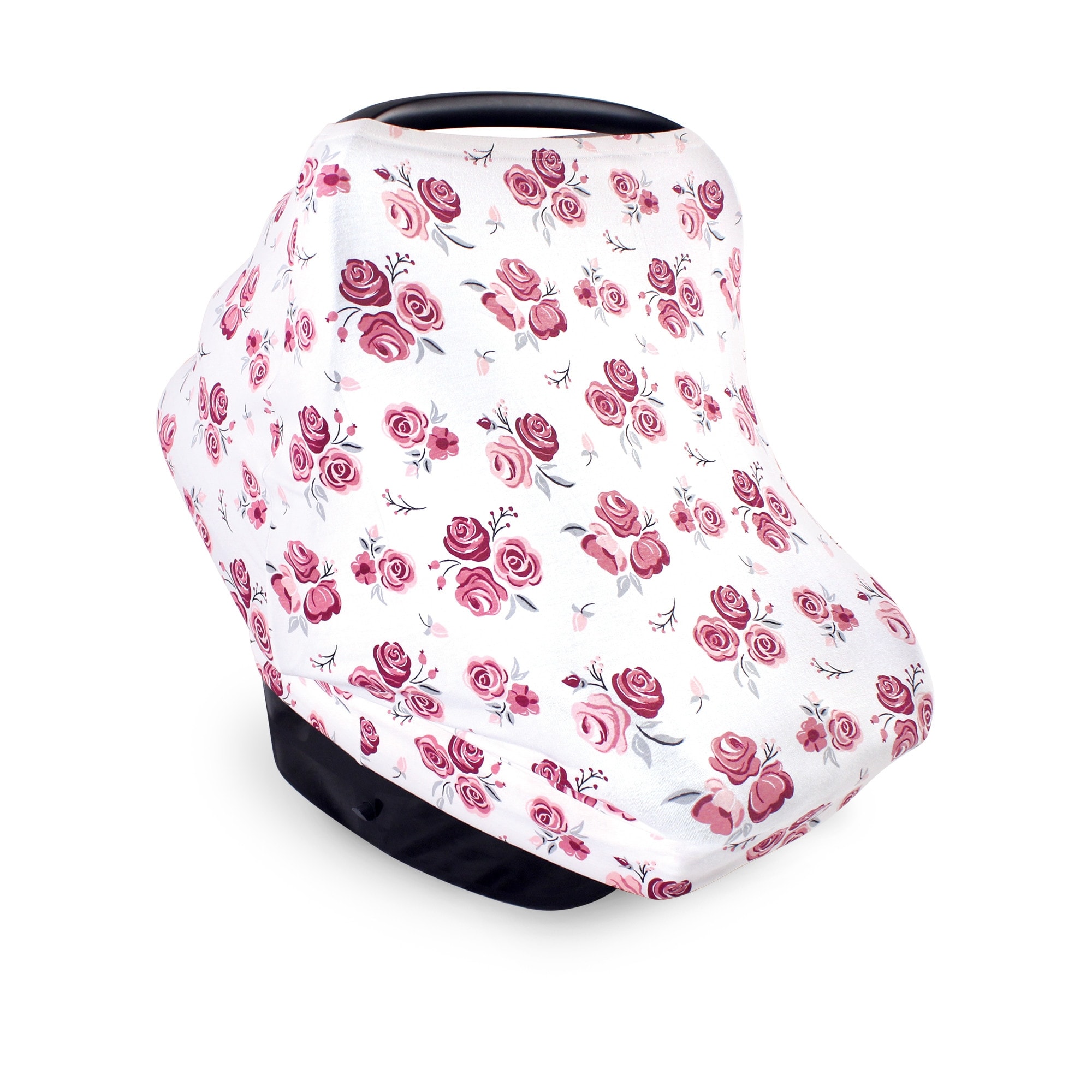 Hudson Baby Infant Girl Multi-use Car Seat Canopy, Roses, One Size - Roses
