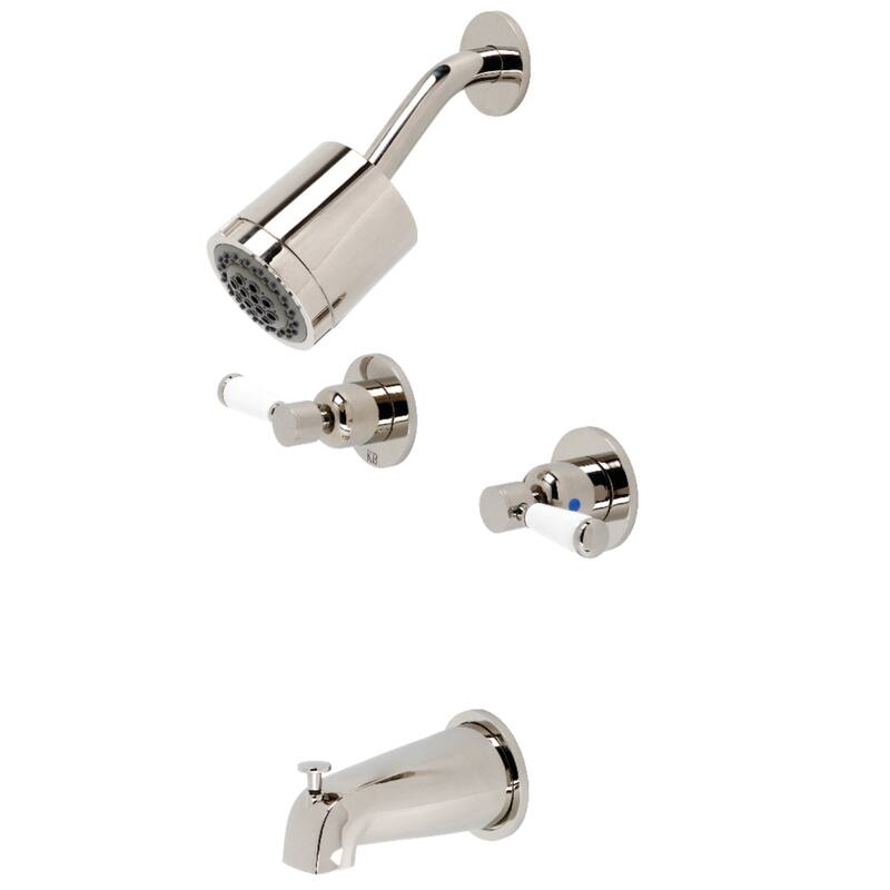 Kingston Brass Paris Two-Handle Tub and Shower Faucet - Polished Nickel