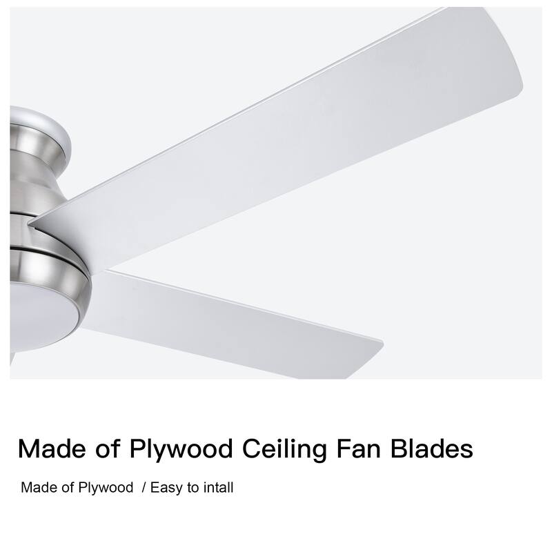 52in Modern Low Profile Ceiling Fan with LED Light Matte - 52