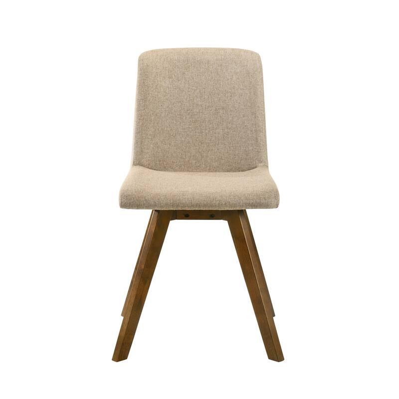 Gina 5-Piece Rectangular Walnut Dining Set with Upholstered Chairs