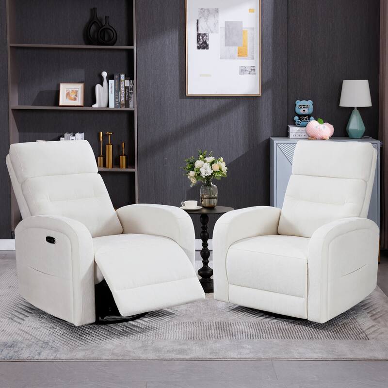 Aemeios Swivel Power Recliner Rocker with USB and Type C Port Set of 2