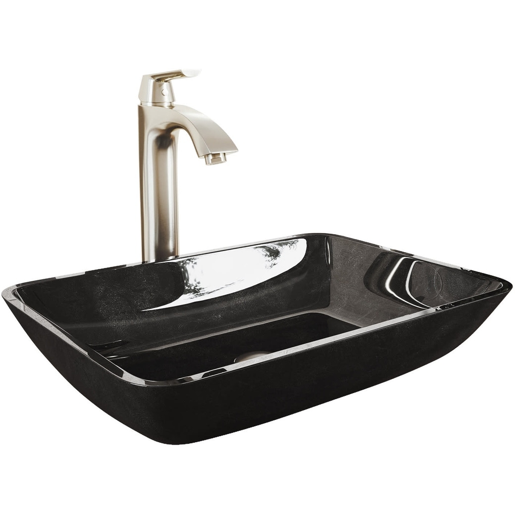 Vigo Vessel Sink and Faucet Combos 17-7/8" Tempered Glass Vessel