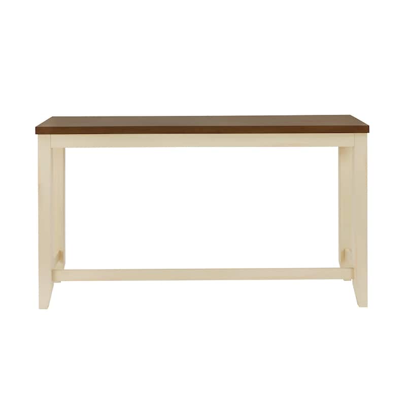 Gordes Dual-tone Farmhouse Counter Height Dining Table with Storage Unit by iNSPIRE Q Classic - Creamy Off White