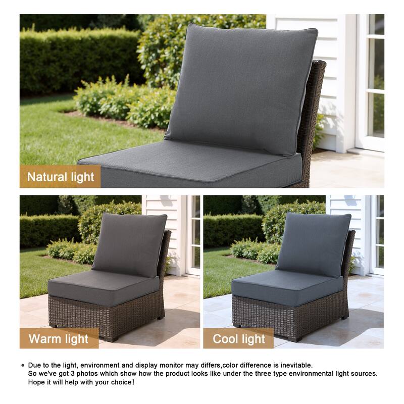 4.7" Thick Sunbrella Outdoor Cushion Set with Back and Seat Cushion