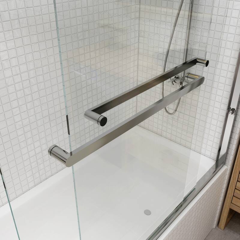 TOOLKISS Double Sliding Bathtub Shower Door - 56-60 inch.W x 58 inch.H - 56-60 inch.W x 58 inch.H