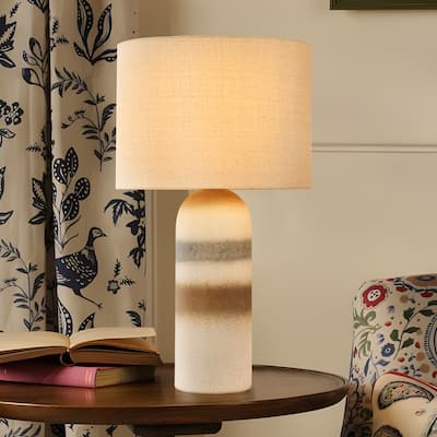 26.7" Ceramic Accent Table Lamp, Bedside Table Lamps With 3-way Dimming Switch