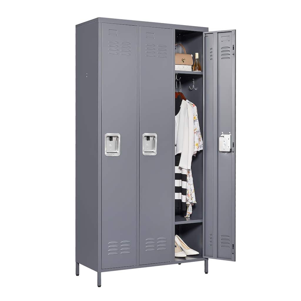 3 Door 72"H Metal Lockers With Lock