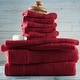 preview thumbnail 29 of 89, Empyrean 100 Percent Cotton Ultra Soft and Absorbent Bath Towel Set 2 bath 2 hand towels 6 washcloths - Burgundy Red
