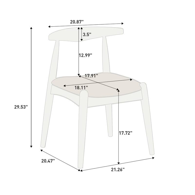 Christopher Knight Home - Modern 5-Piece Dining Set with Ergonomic Faux Leather Upholstery Chairs and 47.2" Rectangle Wood Table