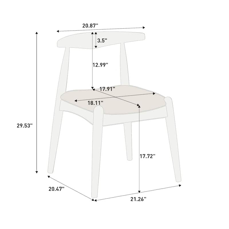 Christopher Knight Home - Walden Vintage Solid Wood Upholstered Dining Chair Set of 2 with Ergonomic Backrest