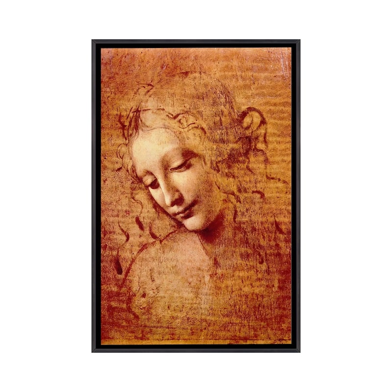 iCanvas "Female Head" by Leonardo da Vinci Framed - Ebony - 48x32