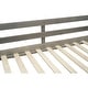 preview thumbnail 12 of 10, Gray Twin over Full Size Solid Wood Bunk Bed with Ladder & Fence