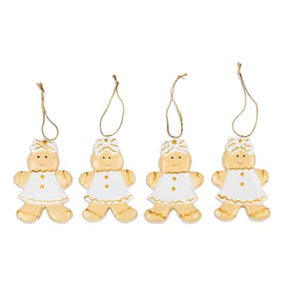 Novica Handmade Gingerbread Darlings Wood Ornaments (Set Of 4)