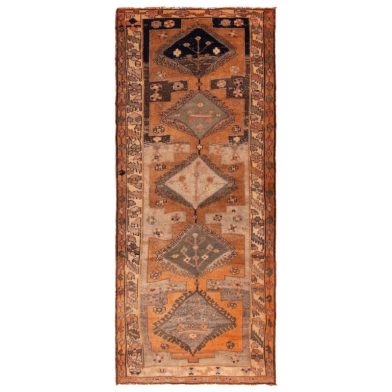 ECARPETGALLERY Hand-knotted Melis Vintage Burnt Orange Wool Rug - 5'0 x 11'11 - Burnt Orange - 5'0 x 11'11