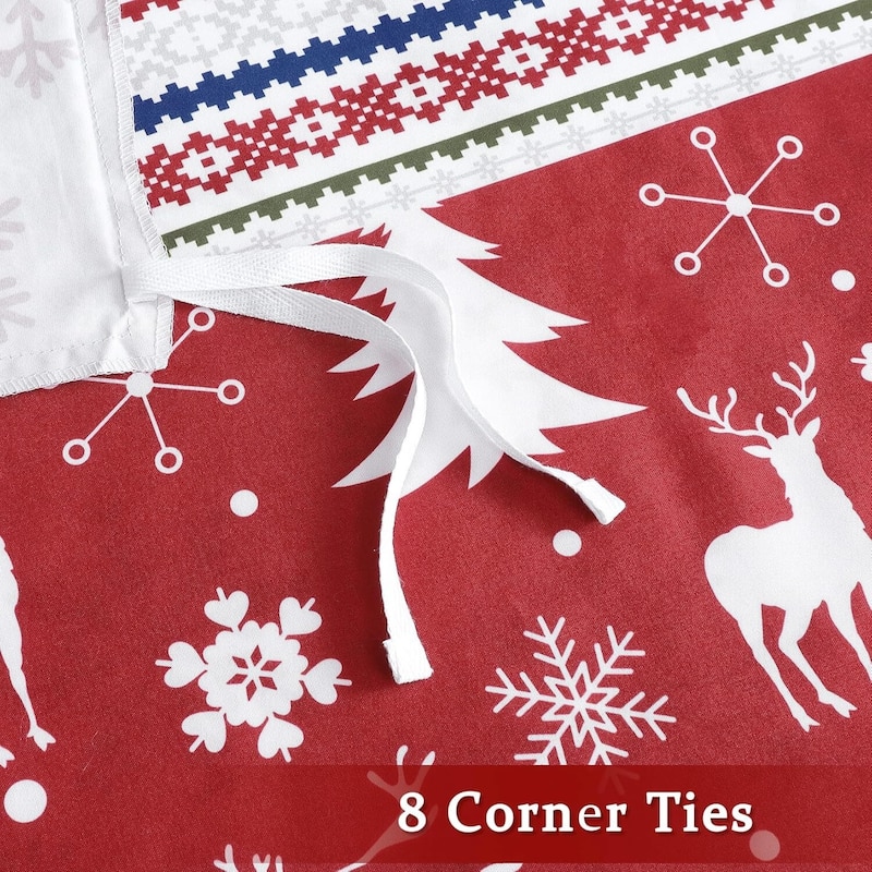 Boho Holiday Christmas Duvet Cover and Pillow Shams Set, Bedding Set