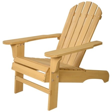 Shop Costway Outdoor Natural Fir Wood Adirondack Chair 