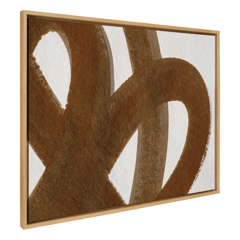 Kate and Laurel Sylvie Japandi 10 Brown Framed Canvas by Rocket Jack - 31.5x41.5 - Natural