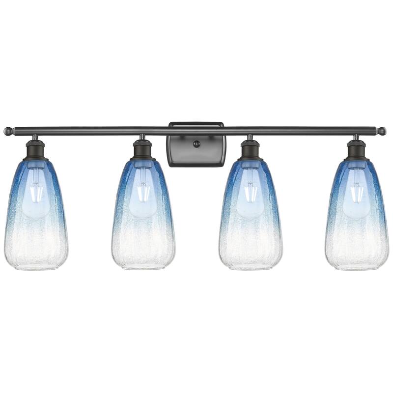 Innovations Lighting Endless Possibilities Ballston - Brookhaven Almond - 4 Light 36" Bath Vanity Light - Oil Rubbed Bronze/Sapphire Blue