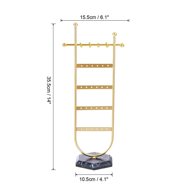 Jewelry Holder Organizer, Earring Holder Necklace Display Stands - Golden