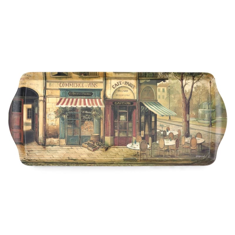 Pimpernel Parisian Scene Melamine Sandwich Tray - 15.25" x 6.5" - 15.25" x 6.5"