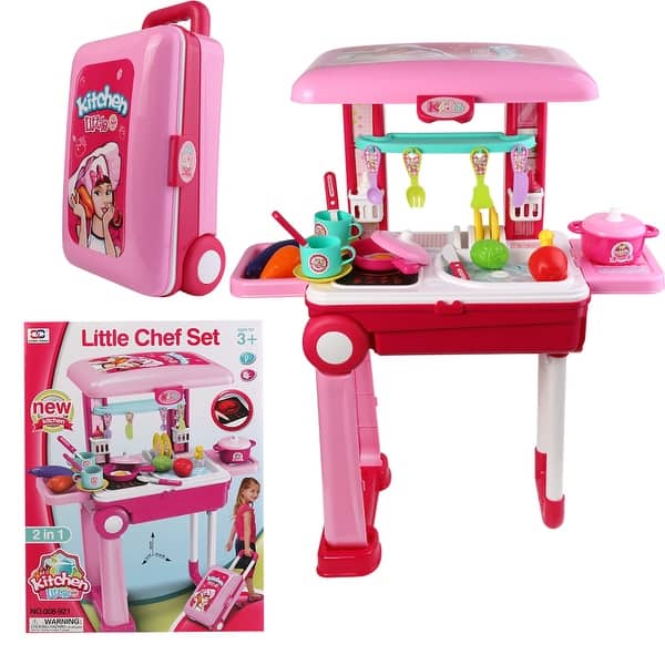 slide 2 of 5, Pretend Play Kitchen Toy Storage Set for Kids