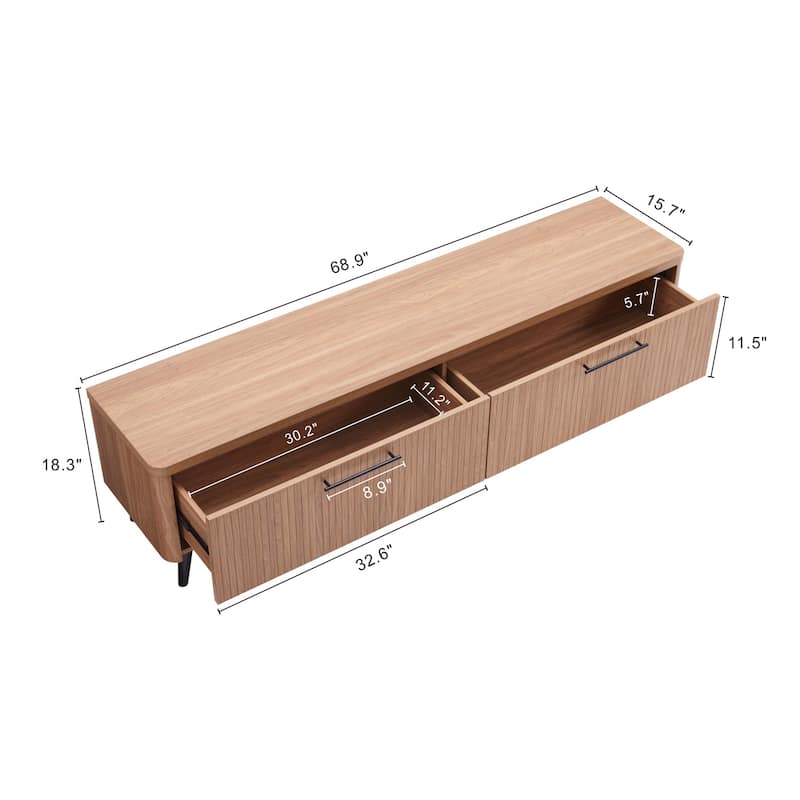 Manhattan Comfort Mid Century Modern Jodie 68.9 Inch TV Stand