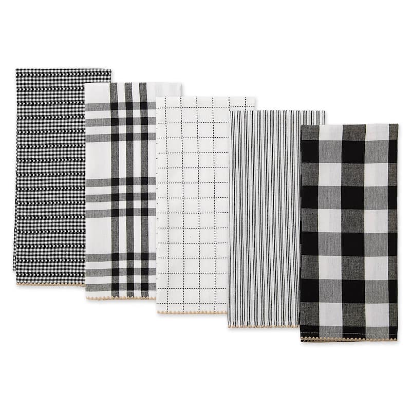 DII Black Farmhouse Woven Dishtowel (Set of 5)