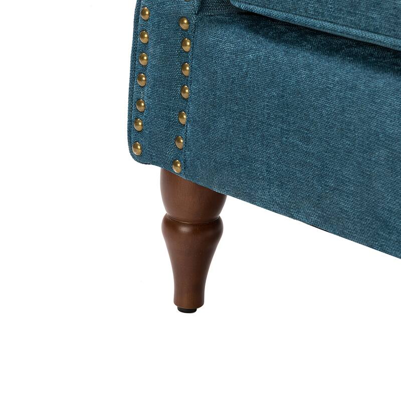 Indiges Comfy Upholstered Accent Armchair with Tufted Back Set of 2 for Bedroom Reading Office