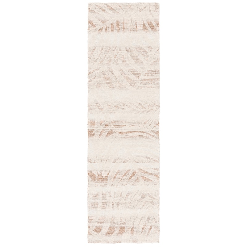 SAFAVIEH Handmade Metro Hirono Modern Abstract Wool Rug - 2'3" x 8' Runner - Beige/Ivory