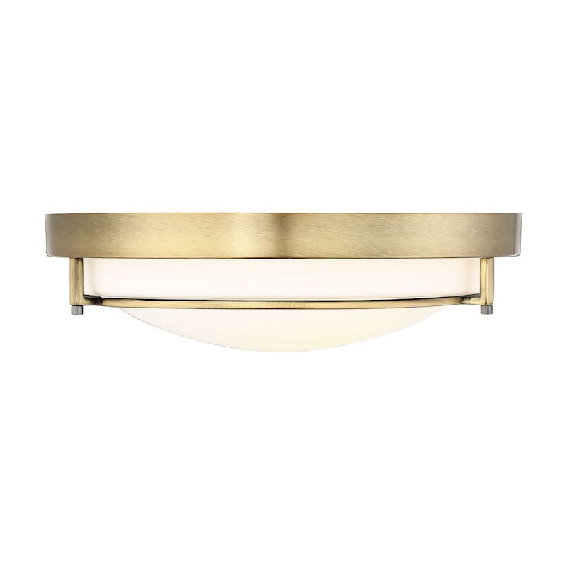 Meridian M60019 2 Light 13" Wide Flush Mount Bowl Ceiling Fixture - Natural Brass