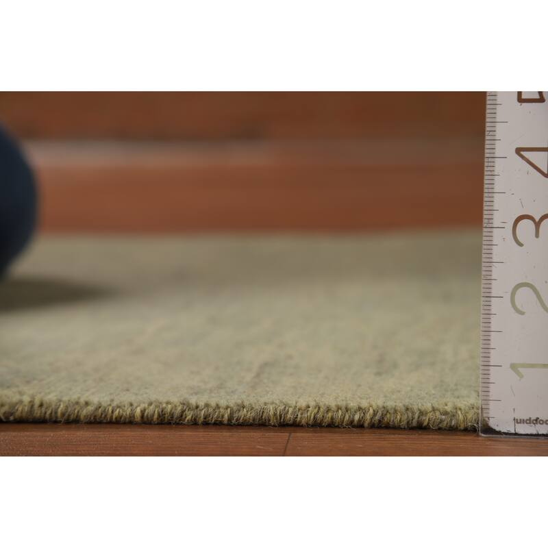 Hand Knotted Oriental 100% Wool Carpet Modern Modern Green Gabbeh Runner Rug - 9' 9'' X 2' 9''