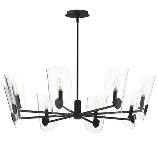 slide 2 of 7, Maxim 32358CL Armory 8 Light 36" Wide Taper Candle Style Chandelier Black